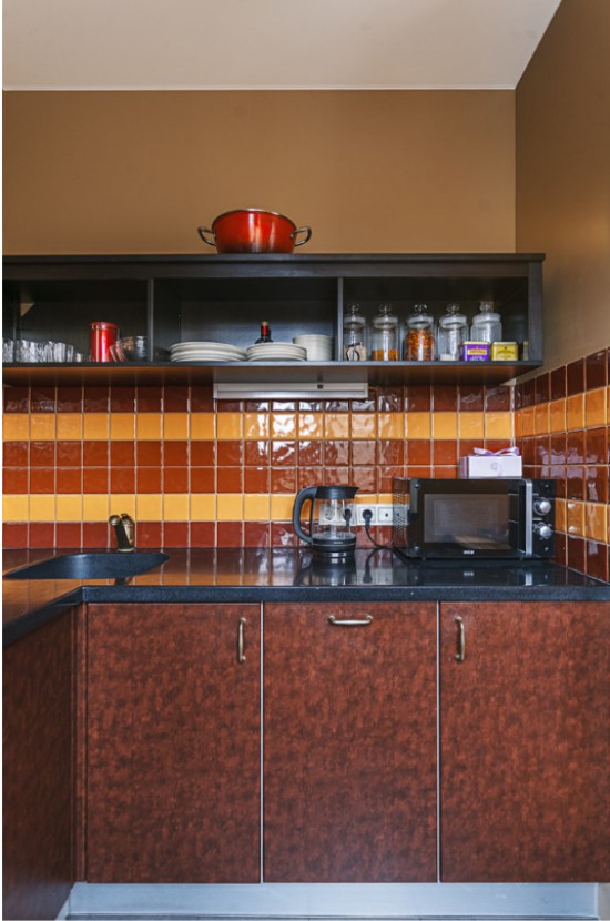 Brown kitchen in Khrushchev