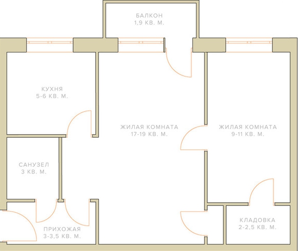 Plan de l'appartement avant réaménagement