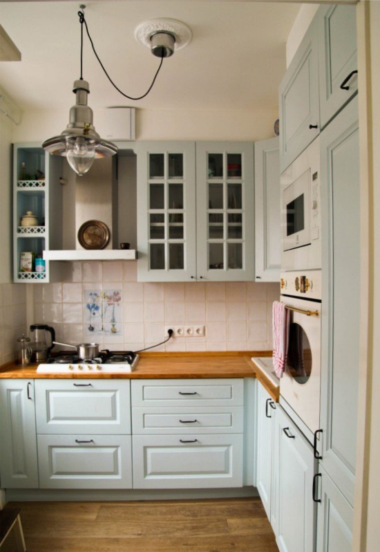 Kitchen with sliding door