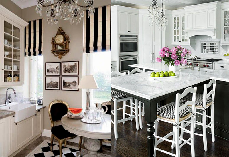 Black and white prints in the interior