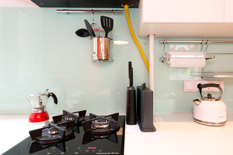 Kitchen in stalinka with mini-appliances