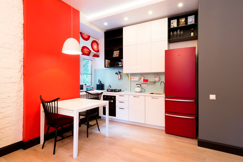 Kitchen in stalinka with mini-appliances