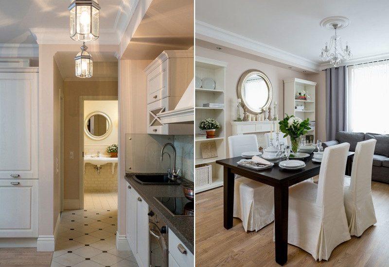 Kitchen-living room-hallway interior