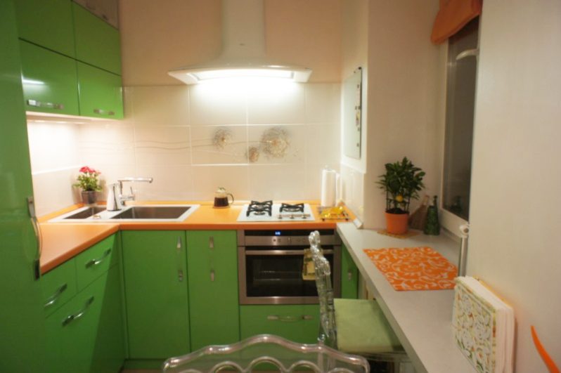 Orange chipboard worktop