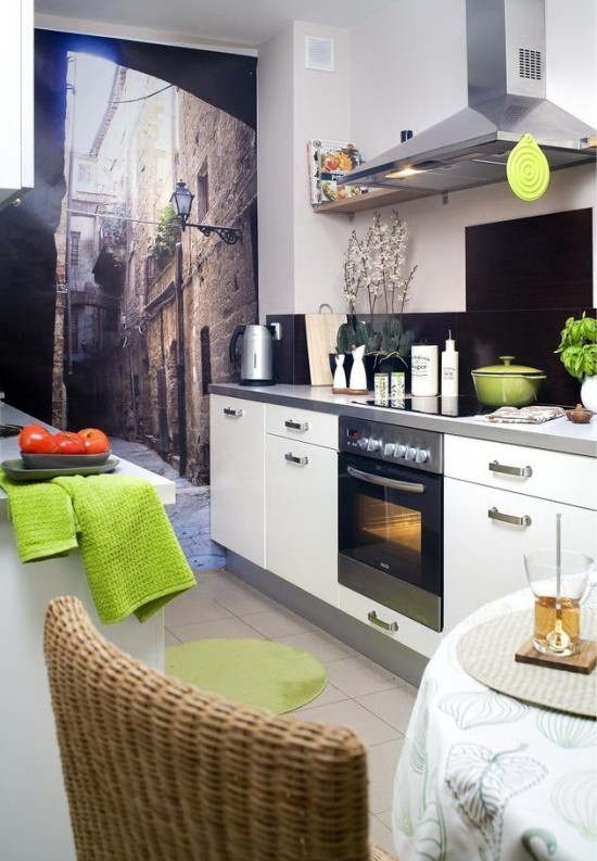 Photowall-paper on small kitchen