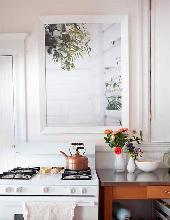 Painting the window in the kitchen