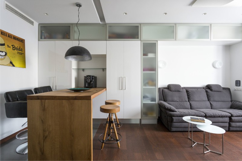 Keuken in het interieur van een studio-appartement