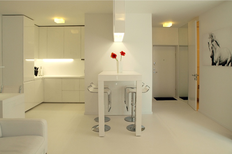 An example of zoning studio kitchen lighting