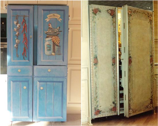 Decoupage Side-by-Side Refrigerator