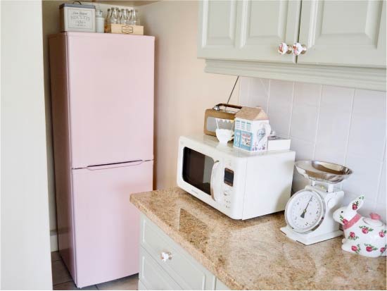 Painted fridge in the interior