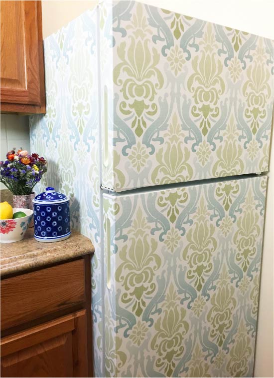 Fridge decor with adhesive film