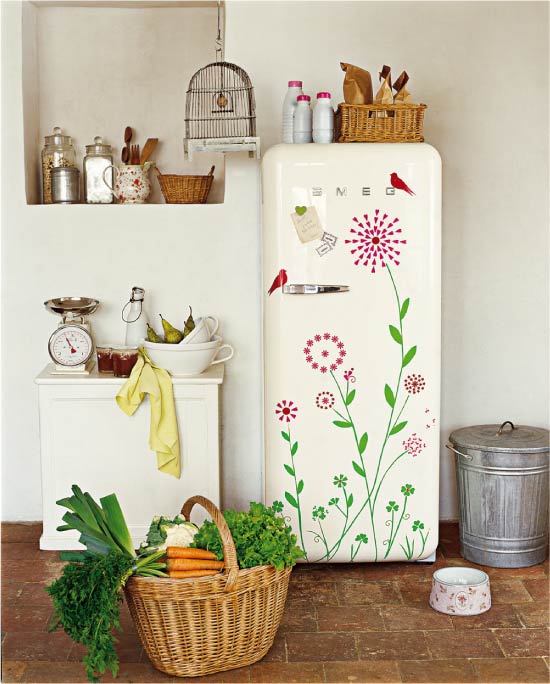 Autocollants sur le frigo