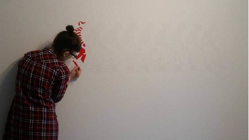 Wall painting with a projector