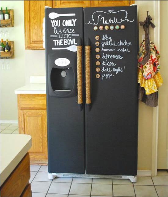 Slate Painted Refrigerator