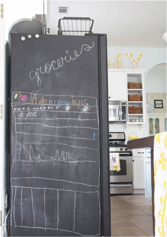 Slate Painted Refrigerator