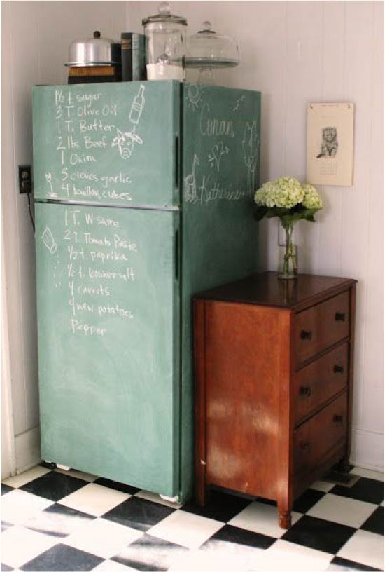 Slate Painted Refrigerator