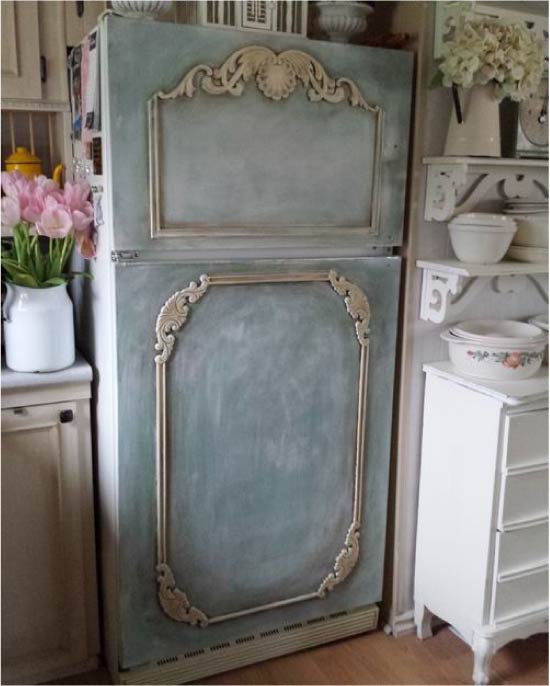 Refrigerator, decorated under the buffet in the style of Provence