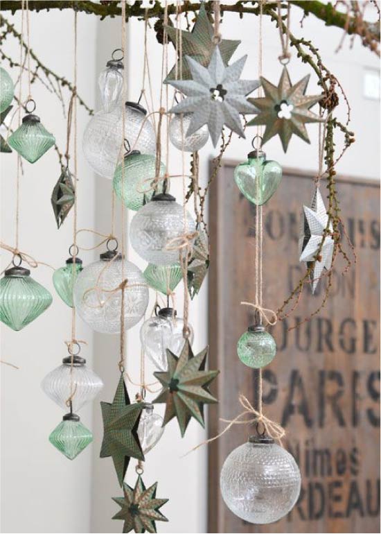 Branche de décoration de fenêtre avec pendentifs