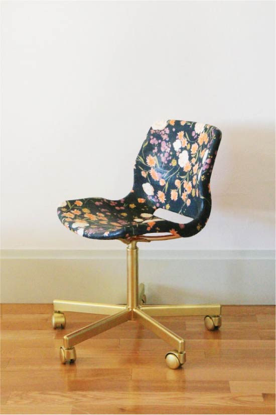 Decoupage office chair cloth