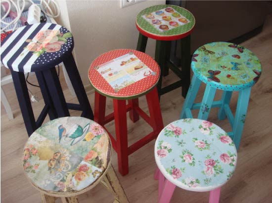 Decoupage stools