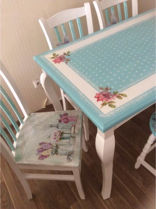 Idea untuk perabot dapur decoupage