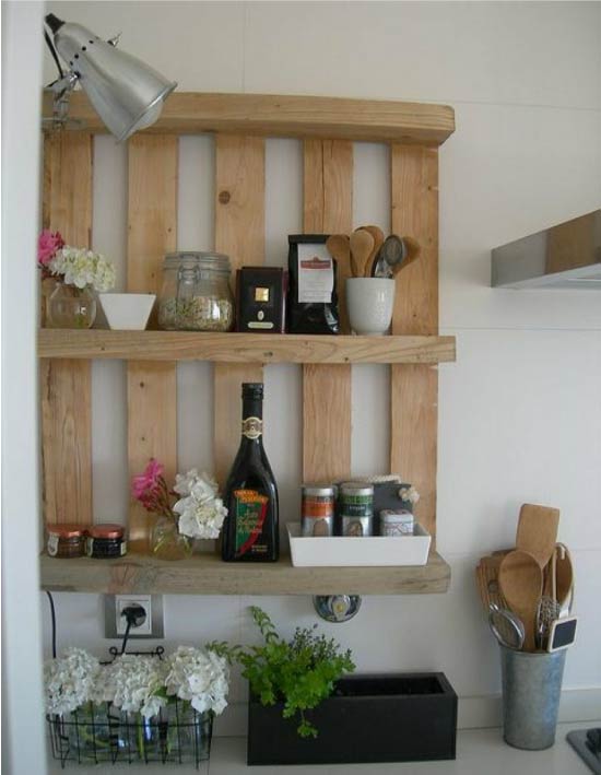 Kitchen shelf from pallets