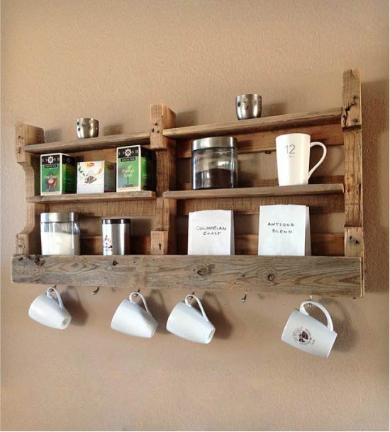 Kitchen shelf from the pallet