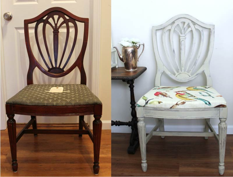 Old chair before and after restoration