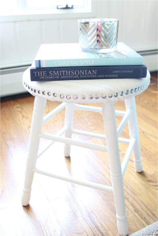 Stool with homemade upholstery