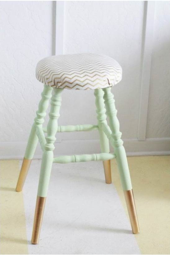 Stool with homemade upholstery