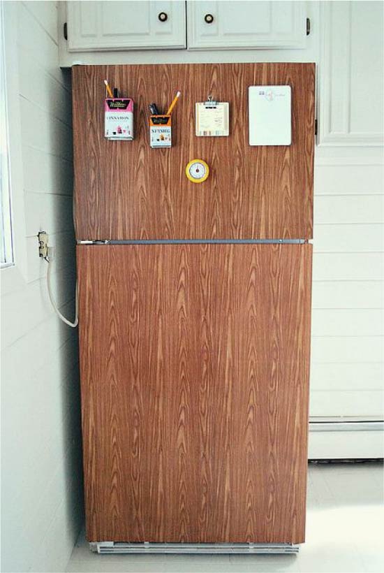 Refrigerator, pasted over vinyl film