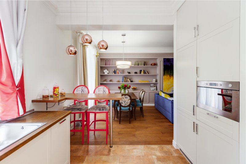 White and red kitchen