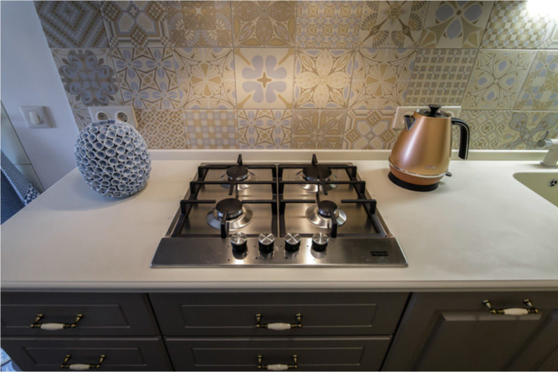 Stainless steel hob in classic interior