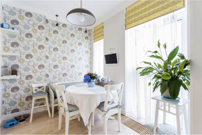 Dining area in the interior of the kitchen