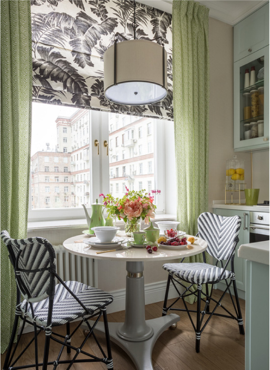 Dining area in the small kitchen