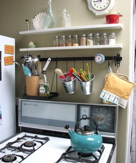 Railing above the stove