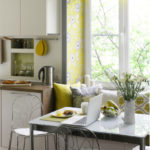 Yellow and white kitchen