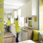 Yellow and white kitchen