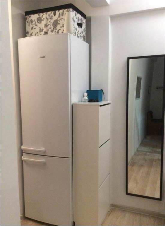 Fridge in the hallway