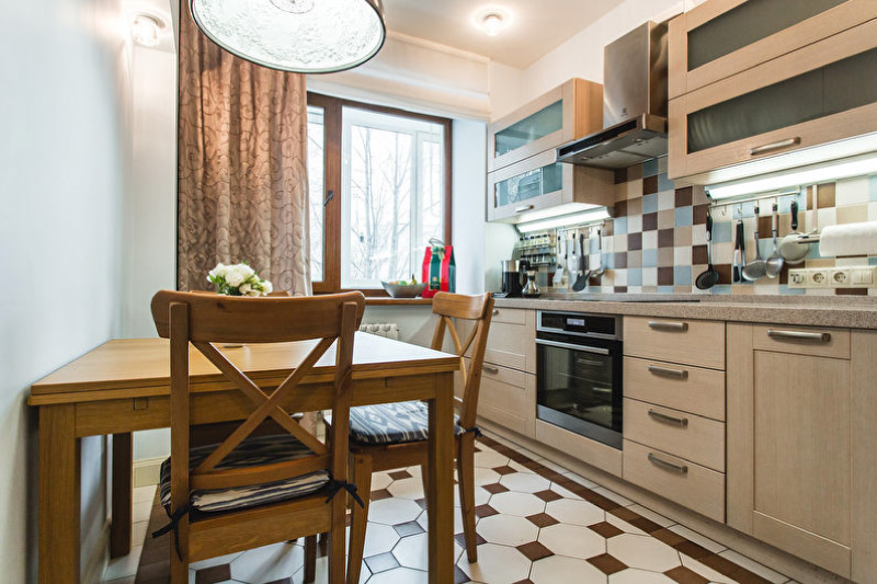 Beige kitchen with beige countertop