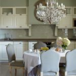 The interior of the kitchen-dining room in a classic style.