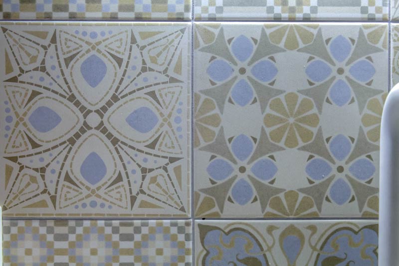 Colored tile and colored grout to match